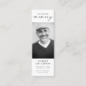 死亡写真葬儀記念ブックマークカード スキニー名刺 (正面)