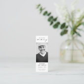 死亡写真葬儀記念ブックマークカード スキニー名刺 (スタンド正面)