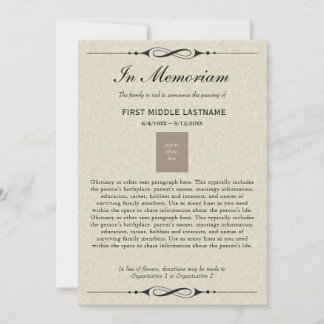 死亡告知書と共に 案内状