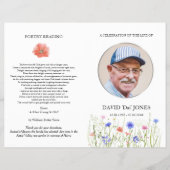 死亡届けプログラム，色付きワイルドフラワー チラシ (正面)