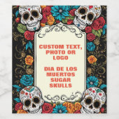 死亡日のワインボトルラベル | ディアデムエルトス ワインラベル (シングルラベル)