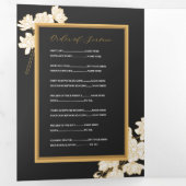 死亡時のお祝い写真白花 三つ折り招待状 (内部最初)