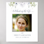 死亡時エレガントの歓迎フォトホワイトフローラ標識 ポスター (正面)