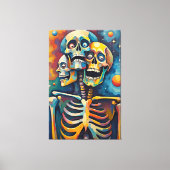 死亡率の三位一体 – 抽象芸術3頭骨格 キャンバスプリント (正面)