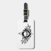 死亡率の正方形およびコンパス ラゲッジタグ (正面縦)