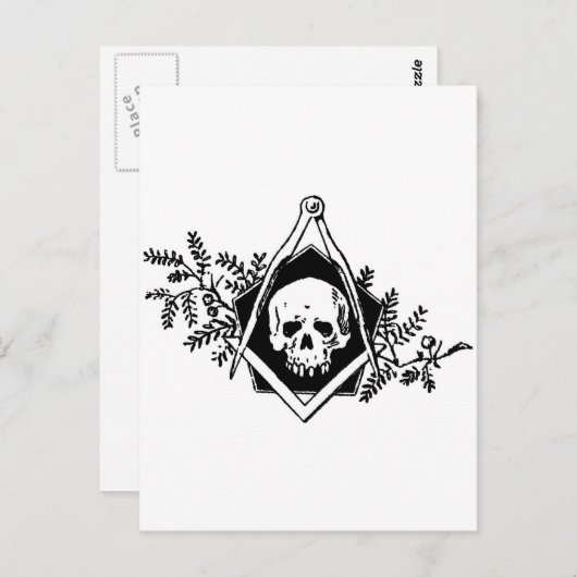 死亡率スクエアおよびコンパス ポストカード (正面/裏面)