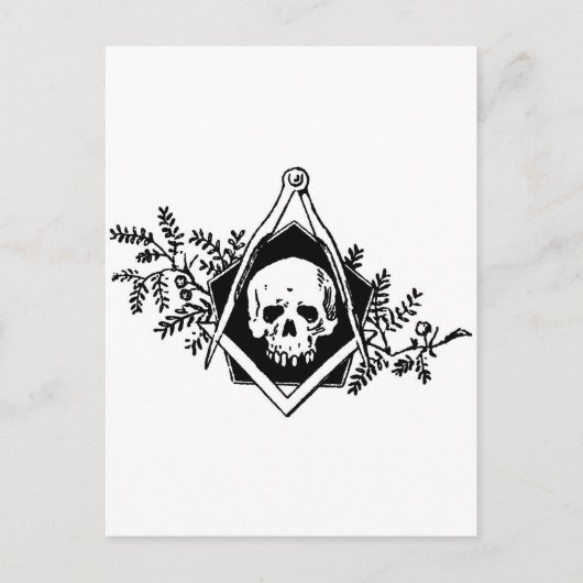 死亡率スクエアおよびコンパス ポストカード (正面)