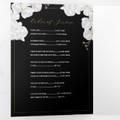 死亡記事お祝い撮影フラワーホワイト 三つ折り招待状 (内部最初)