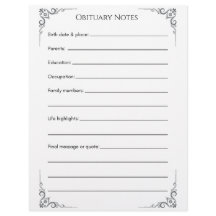 死亡記事のテンプレート- End-of-Life Planning Let