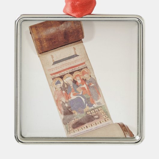 死亡記事スクロール1406年 メタルオーナメント (正面)