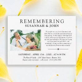 死亡記念日を思い出すミニマルな共同 招待状