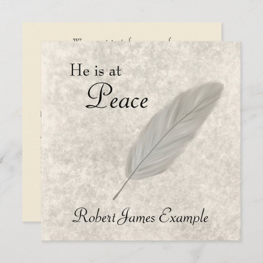 死亡/通過のカスタマイズ可能な発表 招待状 (正面/裏面)