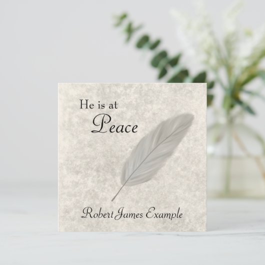 死亡/通過のカスタマイズ可能な発表 招待状 (スタンド正面)