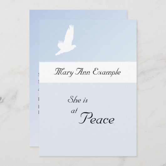 死亡/通過のカスタマイズ可能な発表 招待状 (正面/裏面)