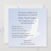 死亡/通過のカスタマイズ可能な発表 案内状 (裏面)