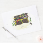 死人の宝物ステッカー 楕円形シール (封筒)