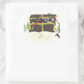 死人の宝物ステッカー 楕円形シール (バッグ)