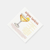 死体リバイバーカクテルドリンクレシピカード スタンダードカクテルナプキン (角)