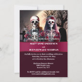 死体新郎新婦ブルゴーニュバラ結婚ゴシック 招待状 (正面)