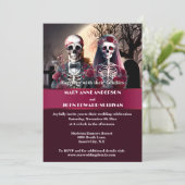 死体新郎新婦ブルゴーニュバラ結婚ゴシック 招待状 (スタンド正面)