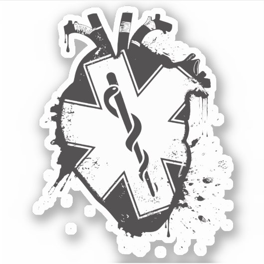 死体解剖学的ハート星 シール (正面)