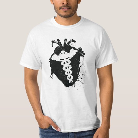 死体解剖学的ハート Tシャツ (正面)