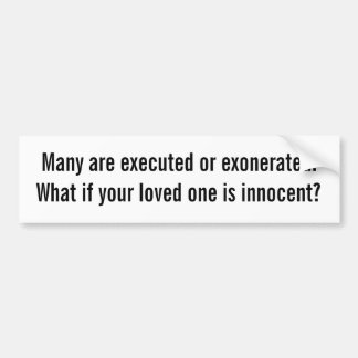 死刑および潔白のバンパーステッカー バンパーステッカー