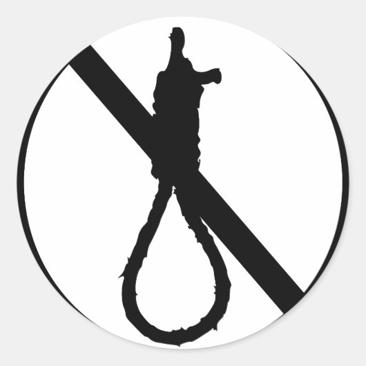死刑反対のサイン ラウンドシール (正面)