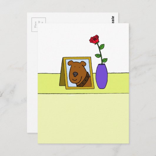 死別のための損失ペット犬悔やみや弔慰 ポストカード (正面/裏面)