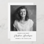 死別エレガントモダン悔やみや弔慰葬儀の写真 サンキューカード (正面/裏面)