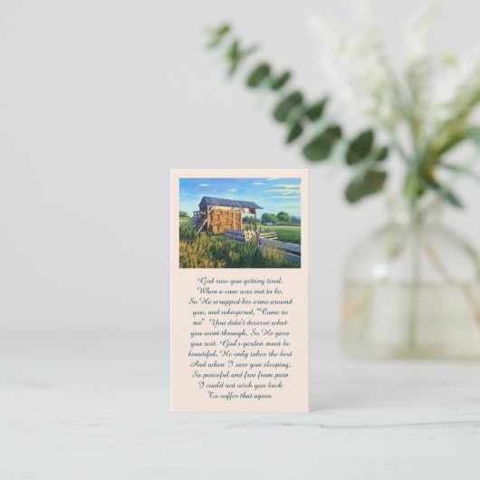 死別エレガント記念葬式カード 名刺 (スタンド正面)