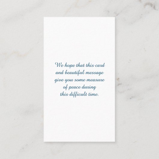 死別エレガント記念葬式カード 名刺 (裏面)