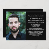 死別カスタム写真葬儀悔やみや弔慰メモリアル 招待状 (正面/裏面)