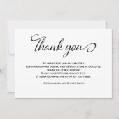 死別シンプル葬儀悔やみや弔慰ありがとう サンキューカード (正面)