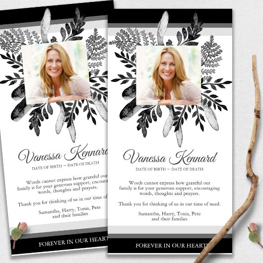 死別ダークフローラ葬儀サンキューカード サンキューカード