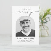 死別モダン悔やみや弔慰葬儀記念写真 サンキューカード (スタンド正面)