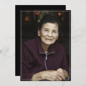 死別悔やみや弔慰メモリアル葬儀カスタム写真 サンキューカード (正面/裏面)