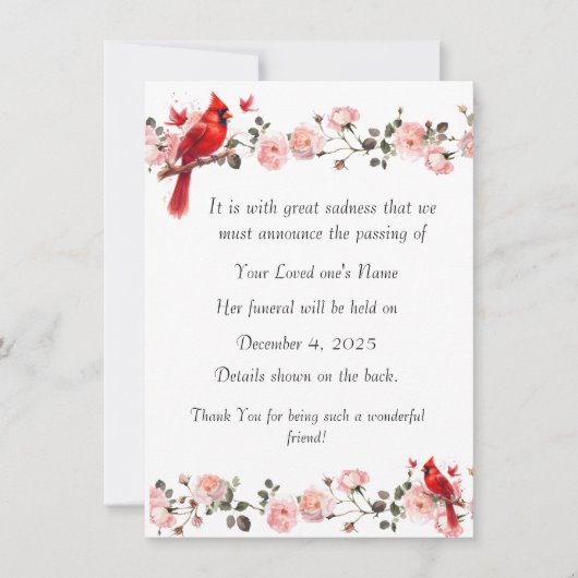 死別葬送別届 シーズンカード (正面)