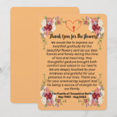 死後に花を送ってくれたことへの感謝のカード 招待状 (正面/裏面)