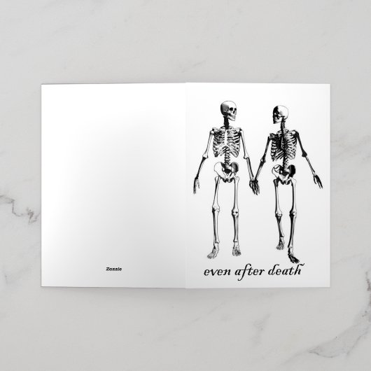 死後も死が我々の一部となるまで 箔グリーティングカード (外側レイダウン)