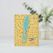 死海のヴィンテージ地図 ポストカード (スタンド正面)