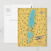 死海のヴィンテージ地図 ポストカード (正面/裏面)