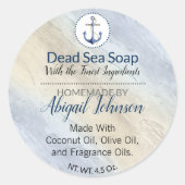 死海の塩/粘土ビーチ自家製せっけん ラウンドシール (正面)