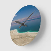 死海の高い景色 ラウンド壁時計 (傾斜)