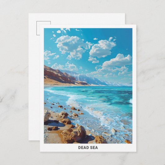 死海ヴィンテージ旅行の青い空 ポストカード (正面/裏面)