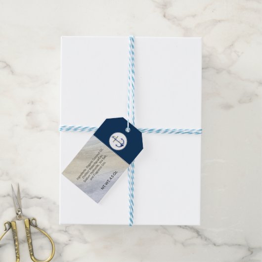 死海塩クレイハンドメイドビーチナウチカルソープ ギフトタグ (より糸つき)