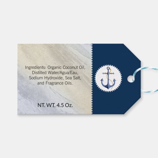 死海塩クレイハンドメイドビーチナウチカルソープ ギフトタグ (正面(横))