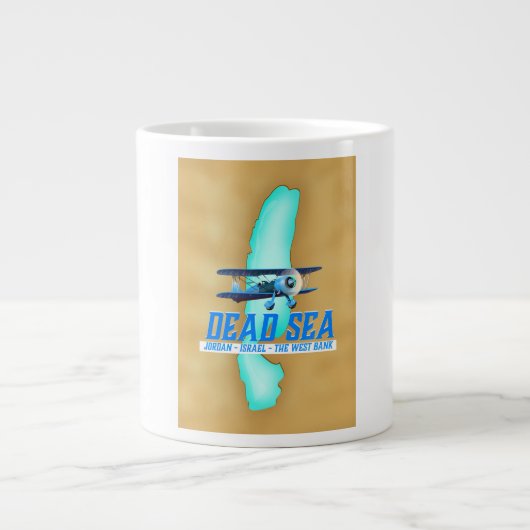 死海旅行ポスター ジャンボコーヒーマグカップ (正面)
