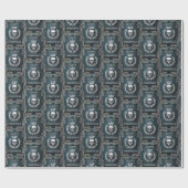 死王室のんだクリスマスのシアン&シルバー王 ラッピングペーパー (フラット)