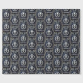 死王室のんだクリスマスの王様ブルー&シルバー ラッピングペーパー (フラット)